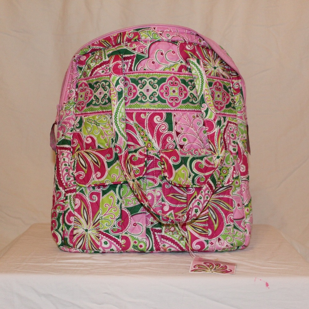 Vera Bradley Pinwheel Pink Tall Zipped Tote W/TAGS